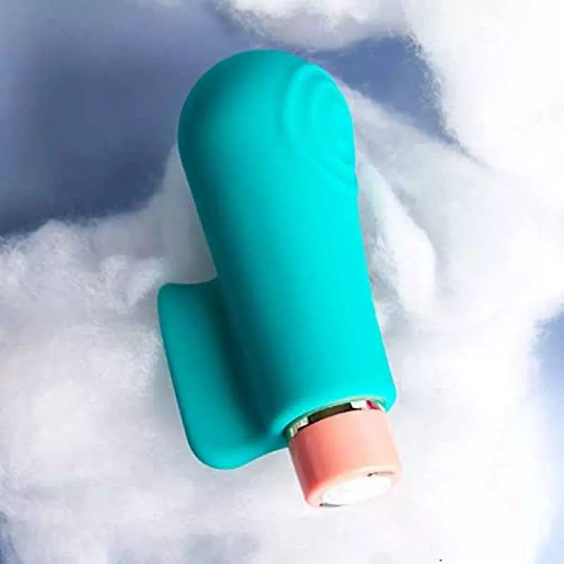 Blush Aria Sensual AF Silicone Vibrator - Rumble Tech Rumbly 10 Vibration Settings - Finger Fin for Accessibility and Grasp - IP
