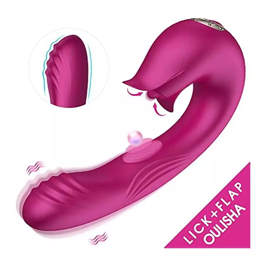Clitoral Licking Rotating G Spot Vibrator, Wearable Dildo Vibrator Mimic Finger - Panty Vibrator, Anal Breast Nipple Massager fo