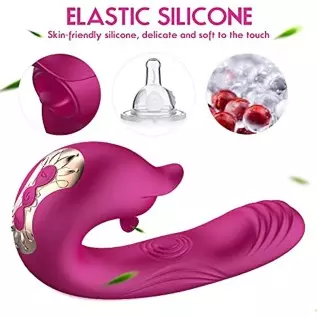 Clitoral Licking Rotating G Spot Vibrator, Wearable Dildo Vibrator Mimic Finger - Panty Vibrator, Anal Breast Nipple Massager fo