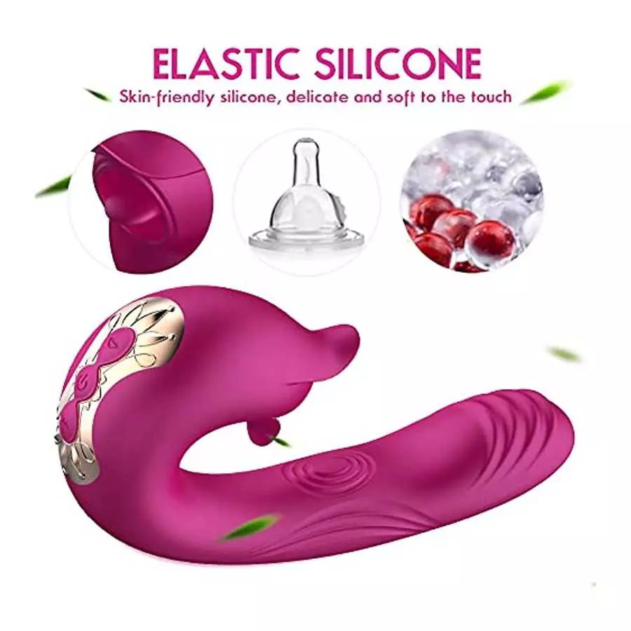 Clitoral Licking Rotating G Spot Vibrator, Wearable Dildo Vibrator Mimic Finger - Panty Vibrator, Anal Breast Nipple Massager fo