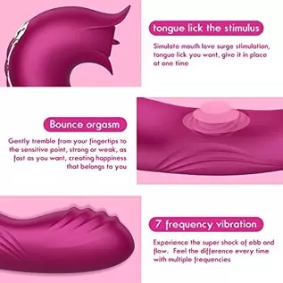 Clitoral Licking Rotating G Spot Vibrator, Wearable Dildo Vibrator Mimic Finger - Panty Vibrator, Anal Breast Nipple Massager fo