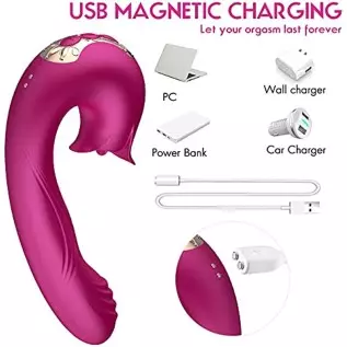 Clitoral Licking Rotating G Spot Vibrator, Wearable Dildo Vibrator Mimic Finger - Panty Vibrator, Anal Breast Nipple Massager fo