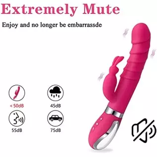 ISEYMI G Spot Rabbit Vibrator for Women Bunny Ears Clitoris G-spot Stimulation,Waterproof Dildo with 7 Powerful Vibrations Recha ISEYMI G Spot Rabbit Vibrator for Women Bunny Ears Clitoris G-spot Stimulation,Waterproof Dildo with 7 Powerful Vibrations Recha