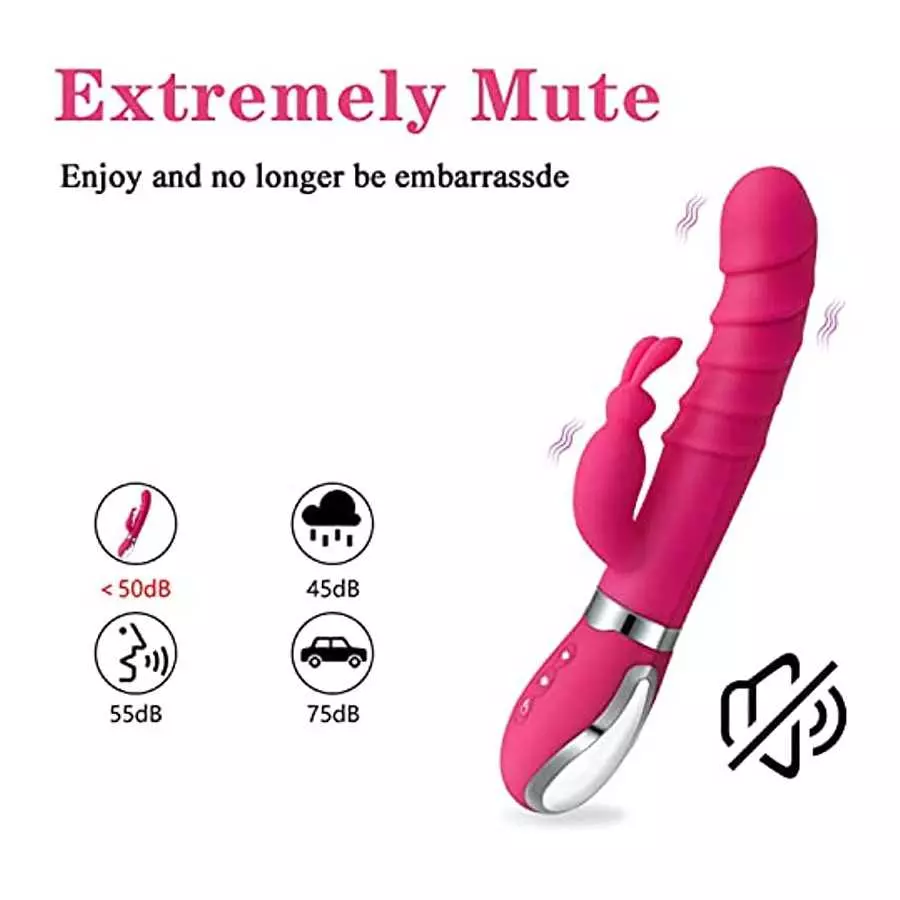 ISEYMI G Spot Rabbit Vibrator for Women Bunny Ears Clitoris G-spot Stimulation,Waterproof Dildo with 7 Powerful Vibrations Recha