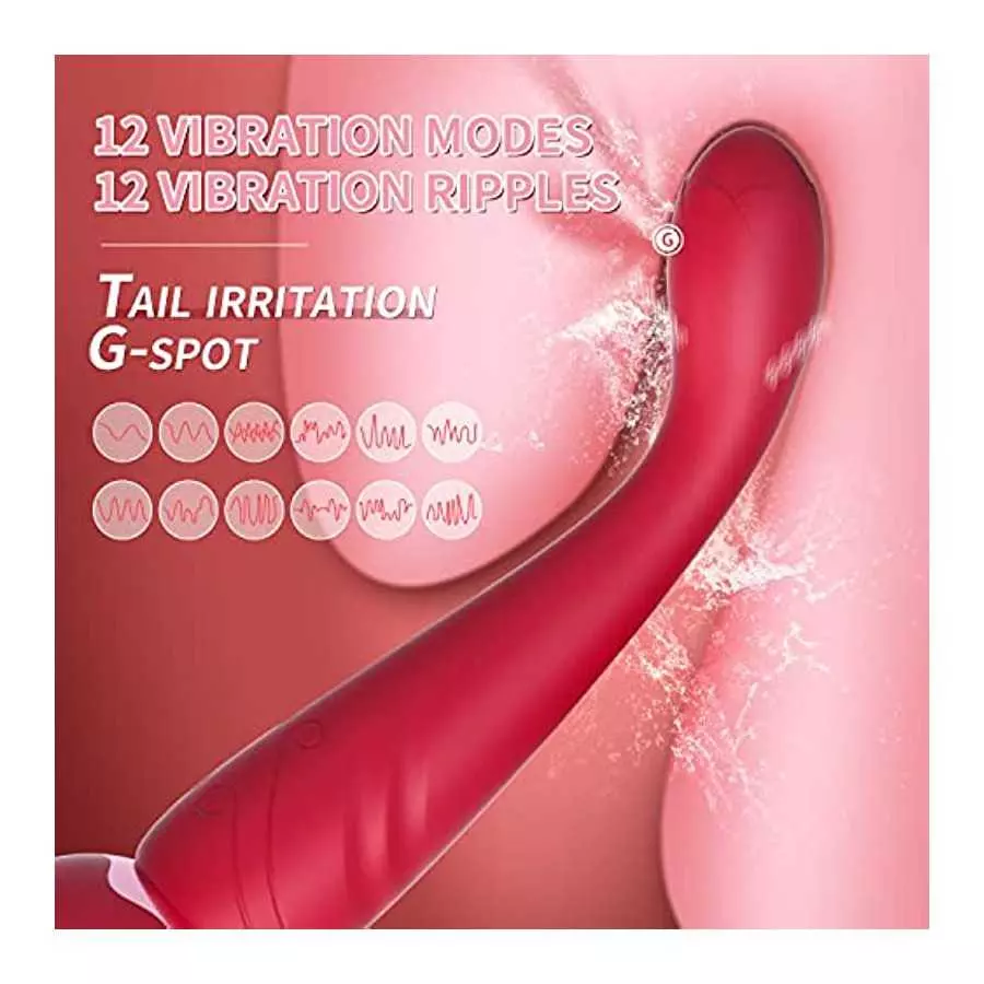 lovsen Rose Toy,Licking Tongue Clitoral Vibrator G Spot Dildo Vibrator with 12 Modes 2 in 1 Licking & Vibrating Nipples Clitoral