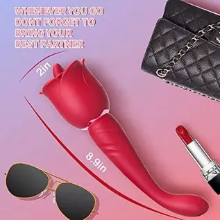 lovsen Rose Toy,Licking Tongue Clitoral Vibrator G Spot Dildo Vibrator with 12 Modes 2 in 1 Licking & Vibrating Nipples Clitoral lovsen Rose Toy,Licking Tongue Clitoral Vibrator G Spot Dildo Vibrator with 12 Modes 2 in 1 Licking & Vibrating Nipples Clitoral