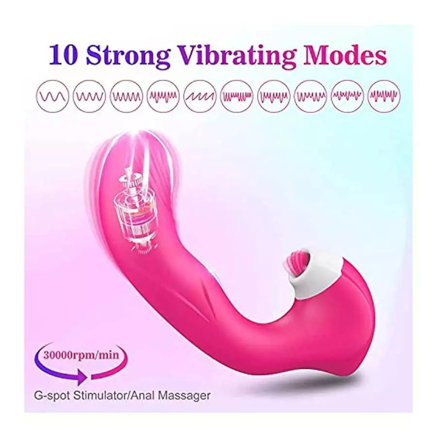G-Spot Vibrator for Women - 3 in 1 Vaginal Clitoris Vibrator Stimulator with 10 Modes, Waterproof Rechargeable Dildo Vibrator To