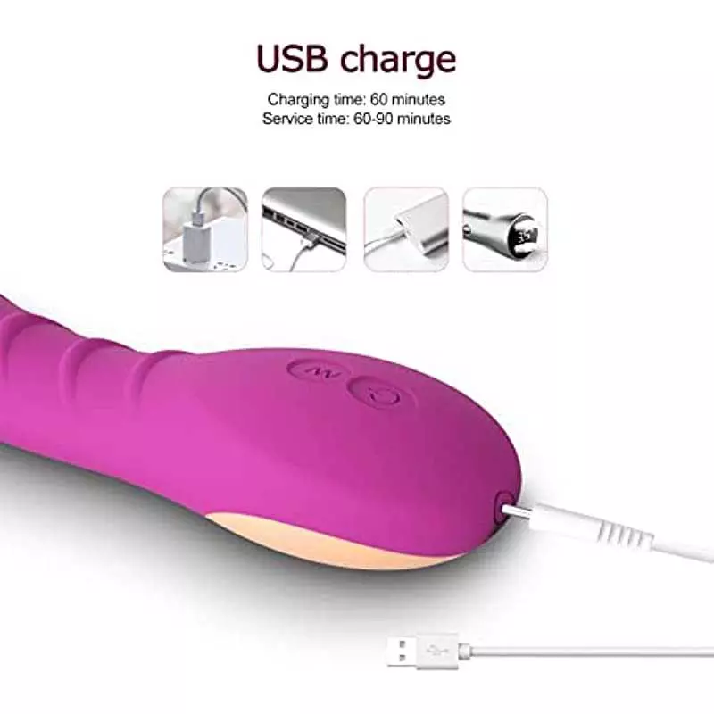 G Spot Vibrator for Vagina Stimulation with 12 Vibrations, Rechargeable Soft Vibrating Dildo Vibrator for Women Quick Orgasm, Va