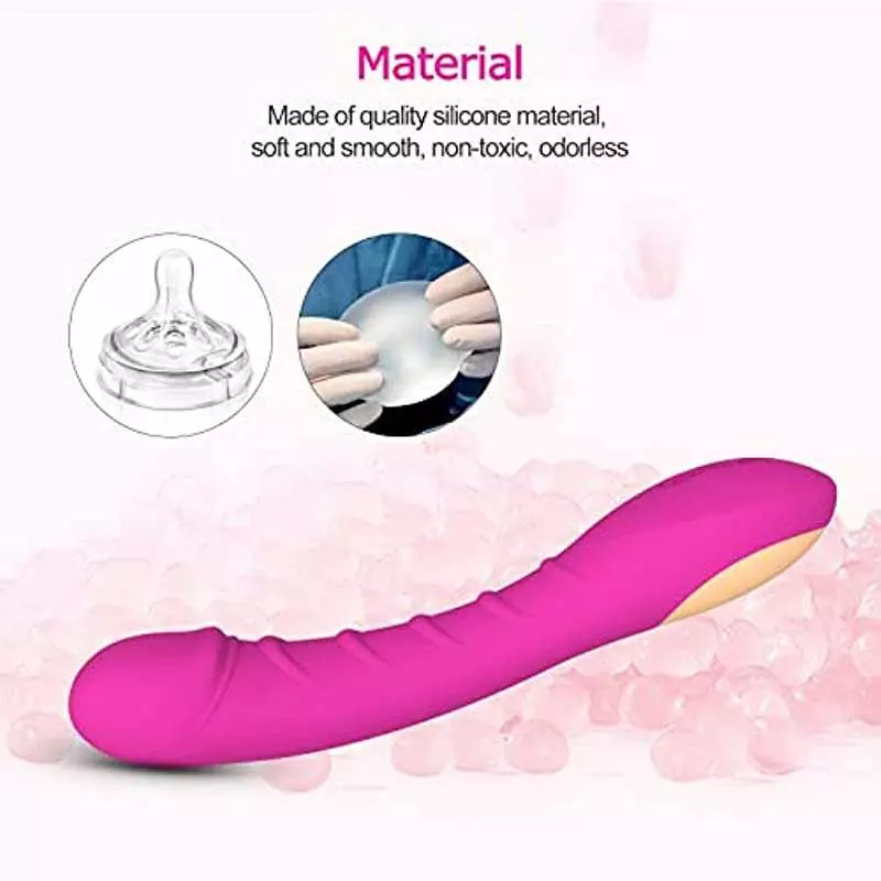 G Spot Vibrator for Vagina Stimulation with 12 Vibrations, Rechargeable Soft Vibrating Dildo Vibrator for Women Quick Orgasm, Va