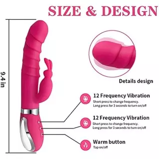 Rabbit Rose Toy Vibrator for Women - Bunny Ears for Clitoris G spot Stimulation,Waterproof Dildo Vibrator with 7 Powerful Vibrat Rabbit Rose Toy Vibrator for Women - Bunny Ears for Clitoris G spot Stimulation,Waterproof Dildo Vibrator with 7 Powerful Vibrat