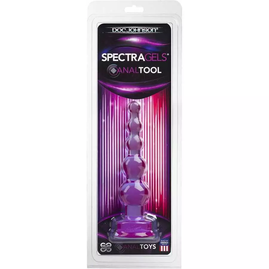 Doc Johnson SpectraGels - Anal Stuffer Tool - 5.8 in. Long and 1.6 in. Wide - Butt Plug with Flared Base - Purple (0290-08-AM)