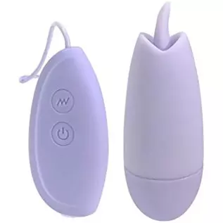 Ellie 10-Function Super Charged USB Rechargeable Tongue Action Wired Bullet Vibrator - Light Purple