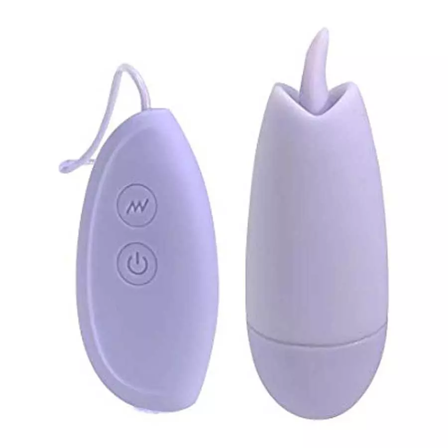 Ellie 10-Function Super Charged USB Rechargeable Tongue Action Wired Bullet Vibrator - Light Purple