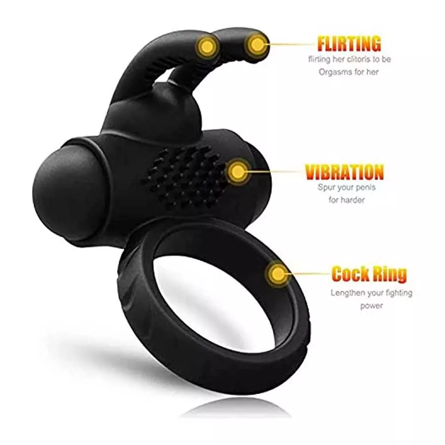 Couples Vibrator for Penis and Clitoral Stimulation Sex Toys - Cock Ring Vibrator with 9 Powerful Vibrations, Wireless Remote Co