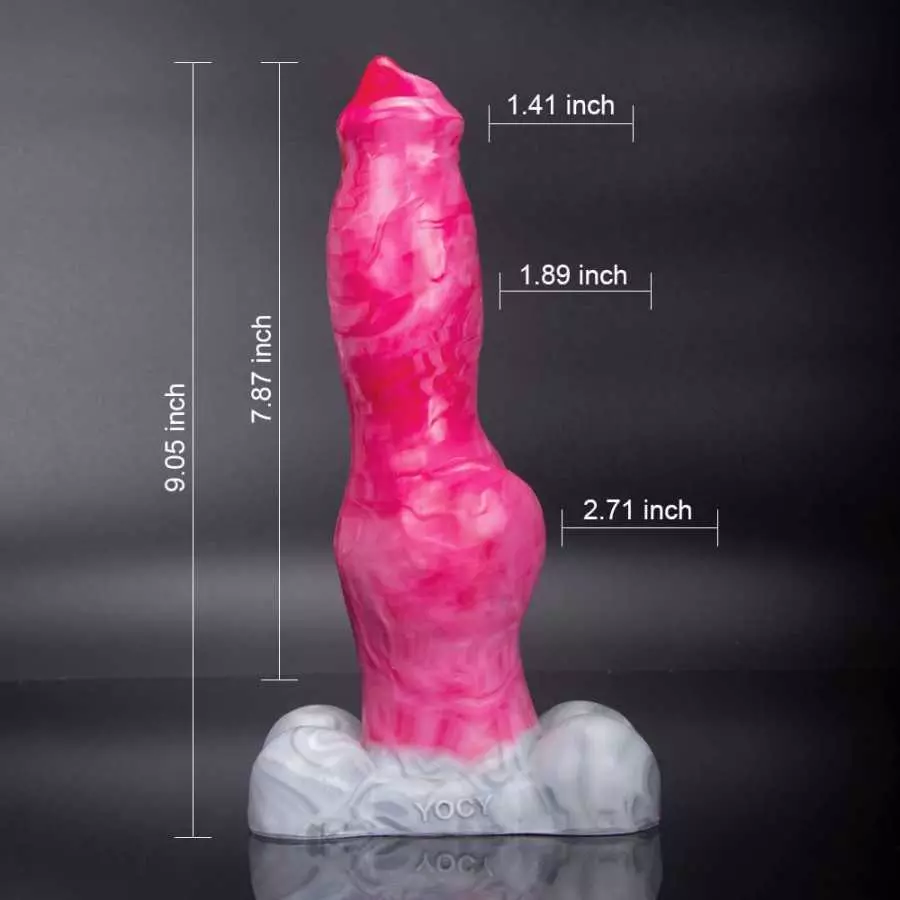 10.4 Inch Realistic Fantasy Dog Knot Dildo Sex Toy,Platinum Silicone Knotted Canine Dildo,Penis G-spot Cock Dildo with Suction C