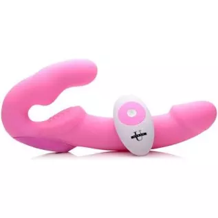 Strap U Urge Silicone Strapless Strap On with Remote, Pink (AF706)