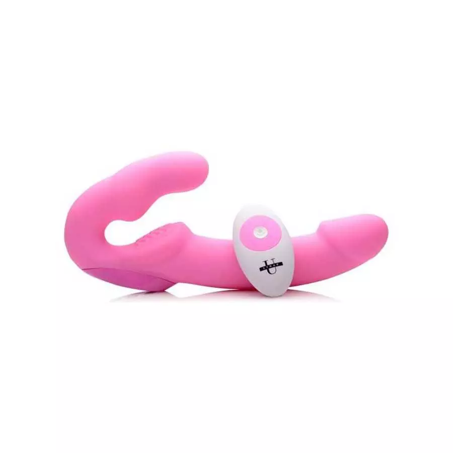 Strap U Urge Silicone Strapless Strap On with Remote, Pink (AF706)