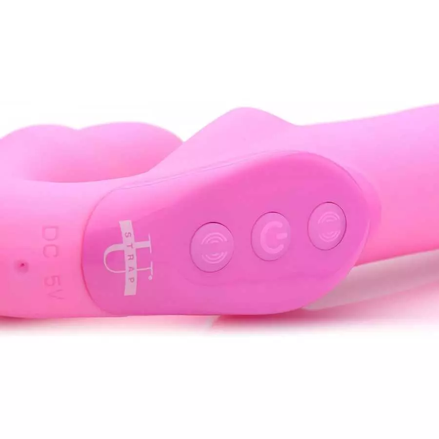 Strap U Urge Silicone Strapless Strap On with Remote, Pink (AF706)