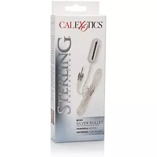 CalExotics Sterling Collection - Mini Wired Bullet Egg Vibrator - Sex Toys for Couples - Adult Vibe Massager - Silver - 1.5 Inch