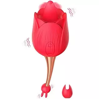 Rose Sex Toy for Womens，2 in 1 and 9 Vibration Modes, Thrusting Rose Vibritator Clitoral Nipple Vibrators Adult Sex，Nipple Sucke