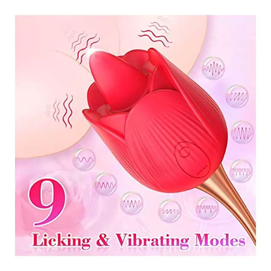 Rose Sex Toy for Womens，2 in 1 and 9 Vibration Modes, Thrusting Rose Vibritator Clitoral Nipple Vibrators Adult Sex，Nipple Sucke