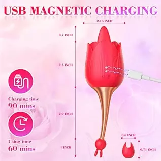 Rose Sex Toy for Womens,2 in 1 and 9 Vibration Modes, Thrusting Rose Vibritator Clitoral Nipple Vibrators Adult Sex,Nipple Sucke Rose Sex Toy for Womens,2 in 1 and 9 Vibration Modes, Thrusting Rose Vibritator Clitoral Nipple Vibrators Adult Sex,Nipple Sucke