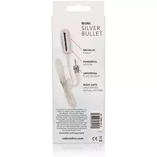 CalExotics Sterling Collection - Mini Wired Bullet Egg Vibrator - Sex Toys for Couples - Adult Vibe Massager - Silver - 1.5 Inch