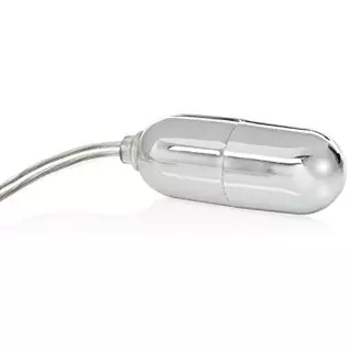 CalExotics Sterling Collection - Mini Wired Bullet Egg Vibrator - Sex Toys for Couples - Adult Vibe Massager - Silver - 1.5 Inch