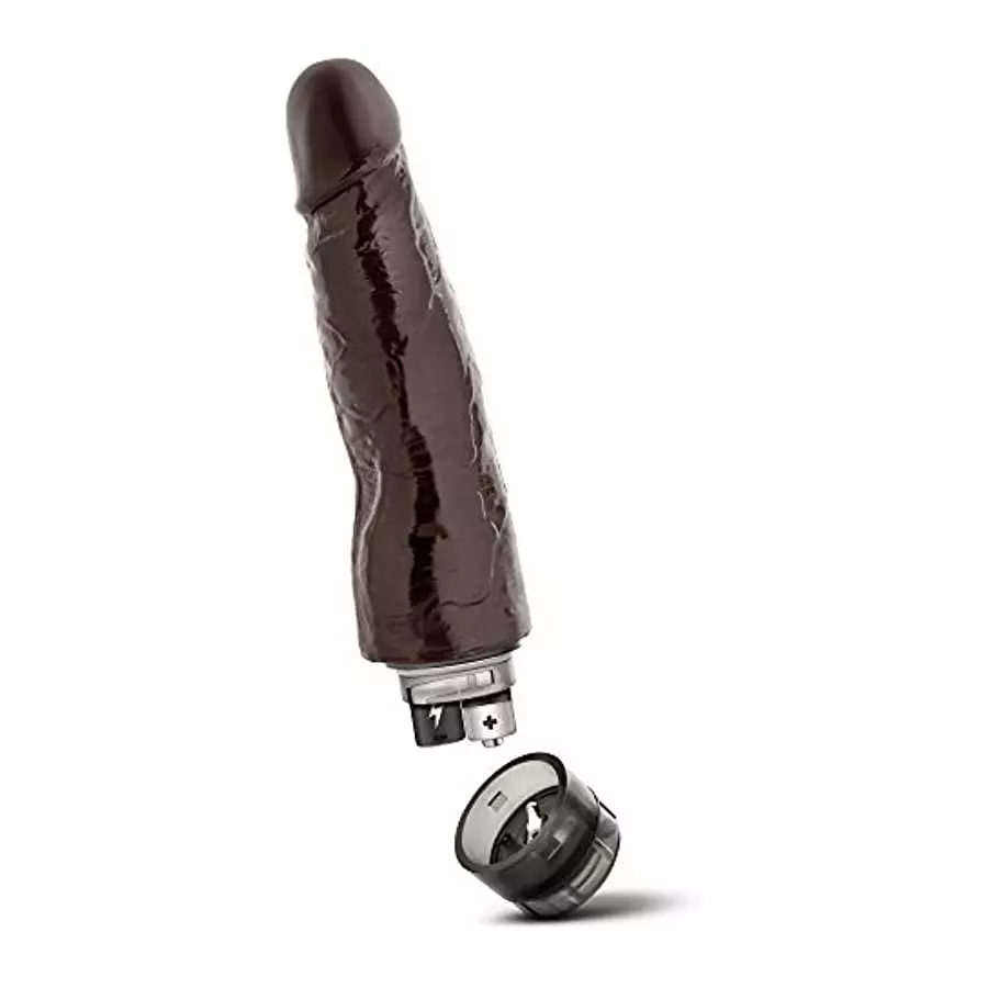 Dr. Skin Cock Vibe - 8 Inch Soft Realistic Vibrating Dildo - Multi Speed Flexible Vibrator - Brown