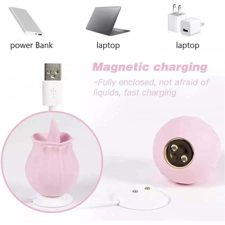Rose Sex Stimulator for Women Rose Sex Toy for Women Clitoral Sucking and Licking Stimulator G-Spot Vibrator with 10 Modes Adult