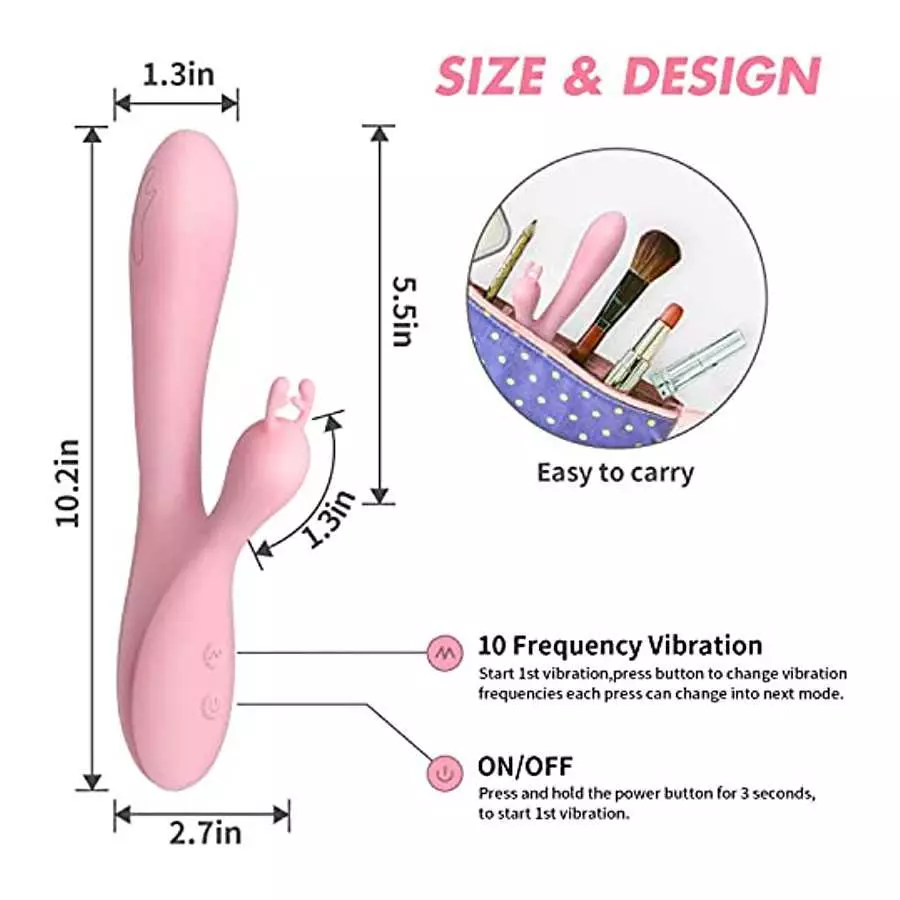SHARP GUARD 3 in 1 Clitoral Stimulator Tongue Licking / Thrusting Dildo Rabbit Vibrator for Women, Adult Sensory Toys G Spot Sex
