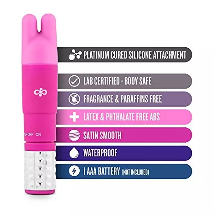 Rose Revitalize Massage Kit - Massager, Clitoral, External Massager Vibrator - 3 Ultrasilk Smooth Puria Silicone Attachments for