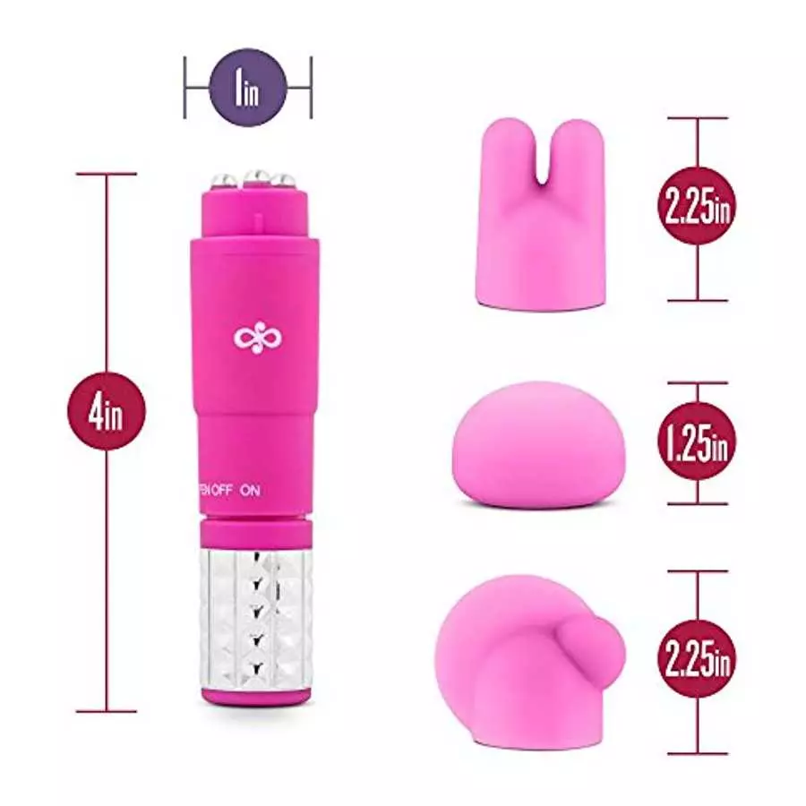 Rose Revitalize Massage Kit - Massager, Clitoral, External Massager Vibrator - 3 Ultrasilk Smooth Puria Silicone Attachments for