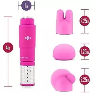 Rose Revitalize Massage Kit - Massager, Clitoral, External Massager Vibrator - 3 Ultrasilk Smooth Puria Silicone Attachments for