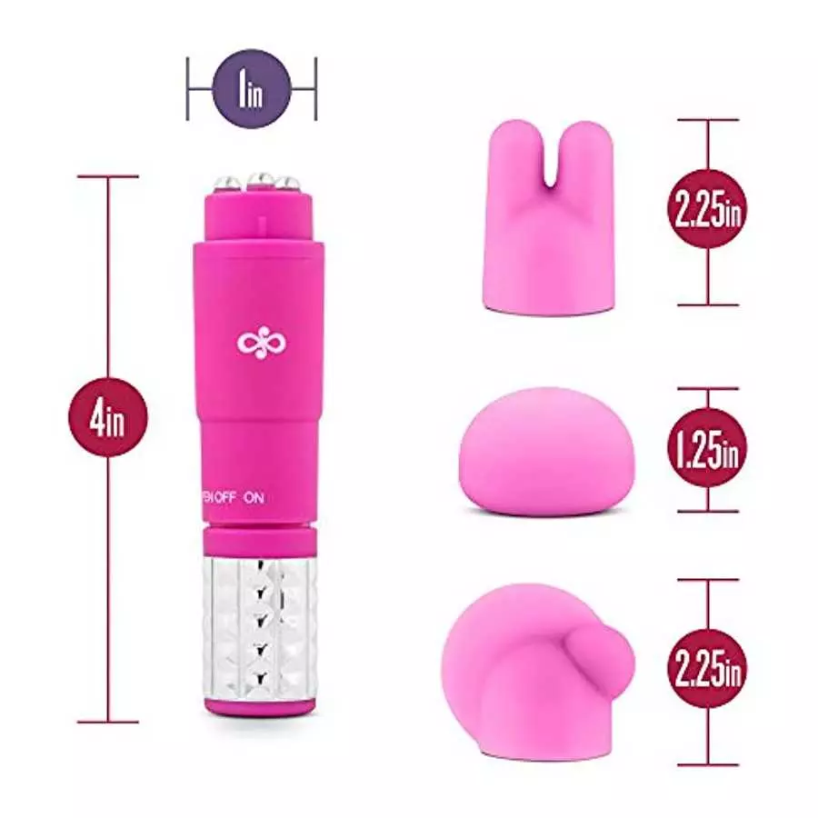 Rose Revitalize Massage Kit - Massager, Clitoral, External Massager Vibrator - 3 Ultrasilk Smooth Puria Silicone Attachments for