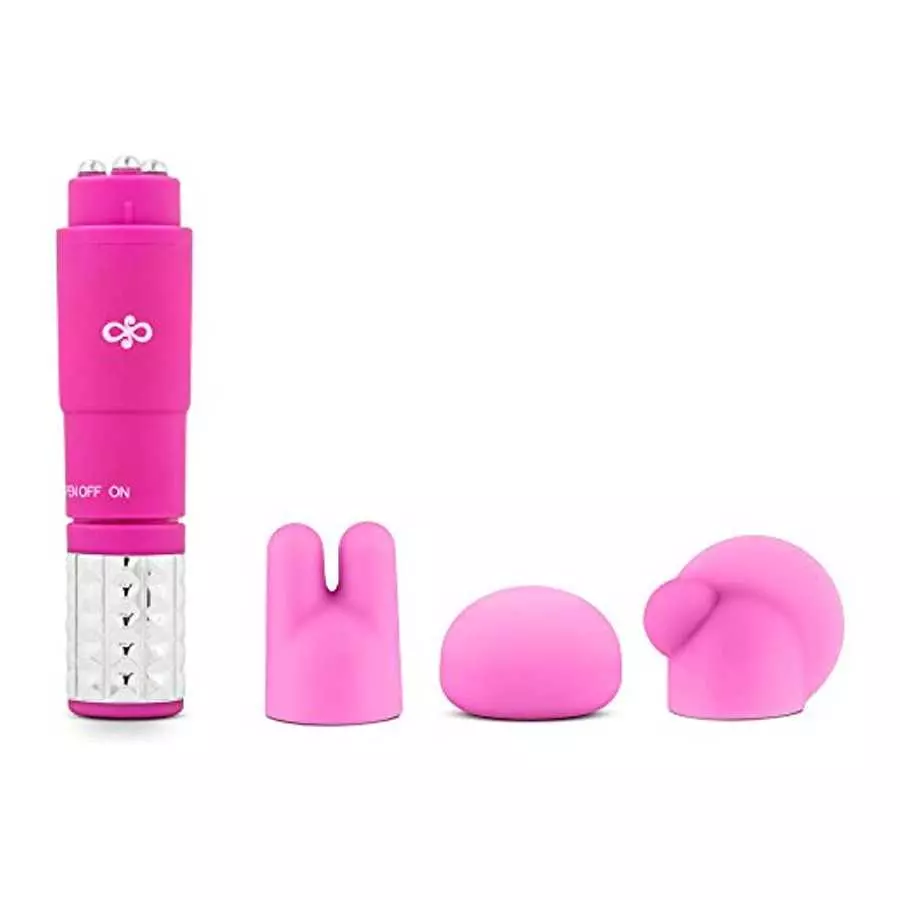 Rose Revitalize Massage Kit - Massager, Clitoral, External Massager Vibrator - 3 Ultrasilk Smooth Puria Silicone Attachments for