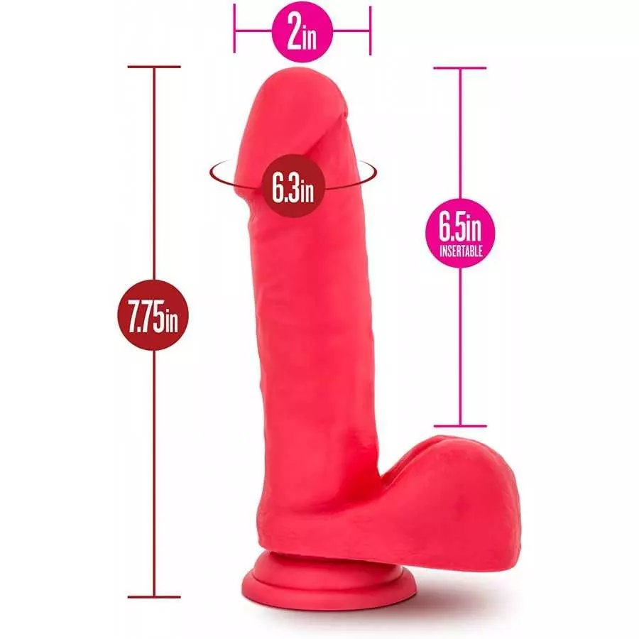 Blush Ruse Big Poppa - 8” Realistic Dildo Premium Puria Platinum Cured Silicone - 2” Thick - Luxury UltraSilk Smooth - Strap On 