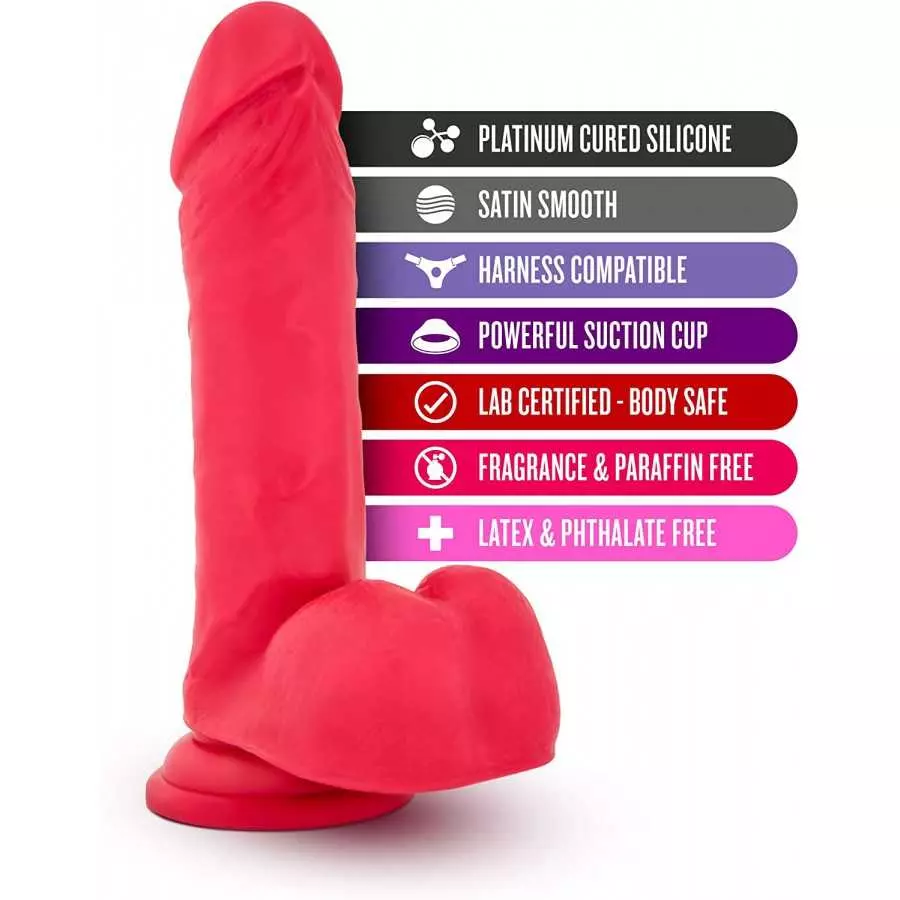 Blush Ruse Big Poppa - 8” Realistic Dildo Premium Puria Platinum Cured Silicone - 2” Thick - Luxury UltraSilk Smooth - Strap On 