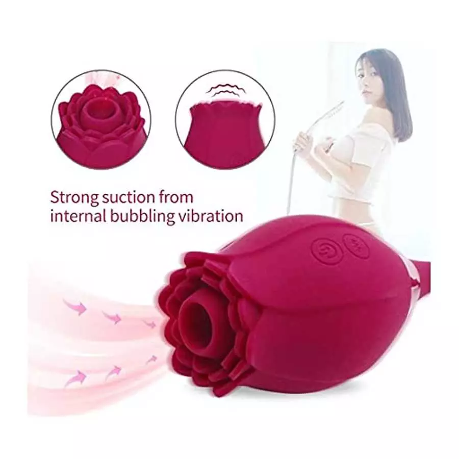 The Rose Toy for Women - Rose Vibrator, Rose Lick Sucking Toy, Clitorial Suction Toy for Women, Rose Vibrant Licker G-spot Massa