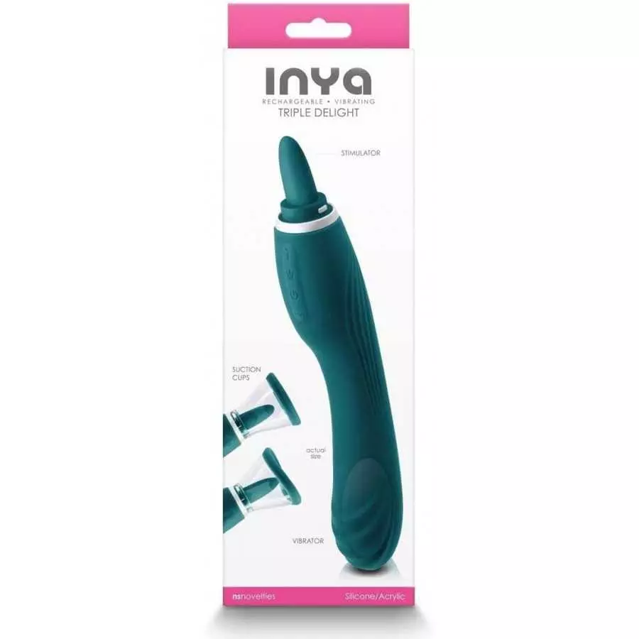 NS Novelties Inya Triple Delight Rechargeable Silicone Vibrator (Purple)
