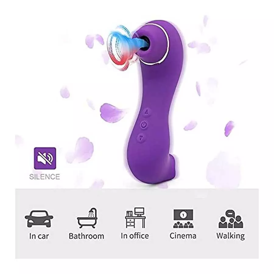 Adult Rose Vibrator Tongue Licking Toy, Female Clitoris Sucking Vibrator, There are 10 Modes Rechargeable Clitoral Sucker Nipple