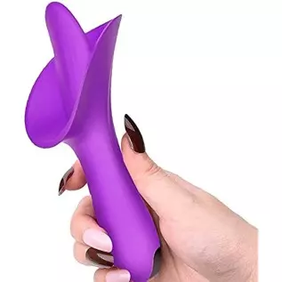Ladies Rose Toy Vibrator, G Spot Rose Vibrator, Female Clitoris Tongue Lick Vibrator, with 10 Vibration Modes, Rechargeable Tong