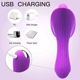 Ladies Rose Toy Vibrator, G Spot Rose Vibrator, Female Clitoris Tongue Lick Vibrator, with 10 Vibration Modes, Rechargeable Tong Ladies Rose Toy Vibrator, G Spot Rose Vibrator, Female Clitoris Tongue Lick Vibrator, with 10 Vibration Modes, Rechargeable Tong