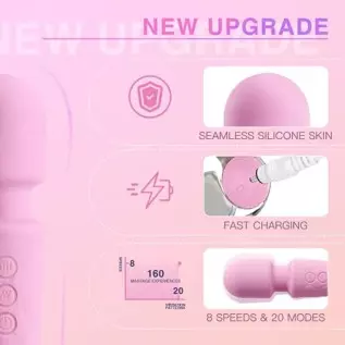 Rechargeable Personal Wand Massager - Quiet & Waterproof - 20 Patterns & 8 Speeds - Travel Bag Included - Men & Women - Perfect Rechargeable Personal Wand Massager - Quiet & Waterproof - 20 Patterns & 8 Speeds - Travel Bag Included - Men & Women - Perfect