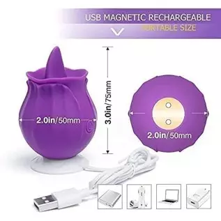 Rose Sex Toy for Women - Woman Pleasure Tongue Licking Mini Clitoral Vibrator Stimulator with 10 Vibrating Pleasure for Clitoris Rose Sex Toy for Women - Woman Pleasure Tongue Licking Mini Clitoral Vibrator Stimulator with 10 Vibrating Pleasure for Clitoris