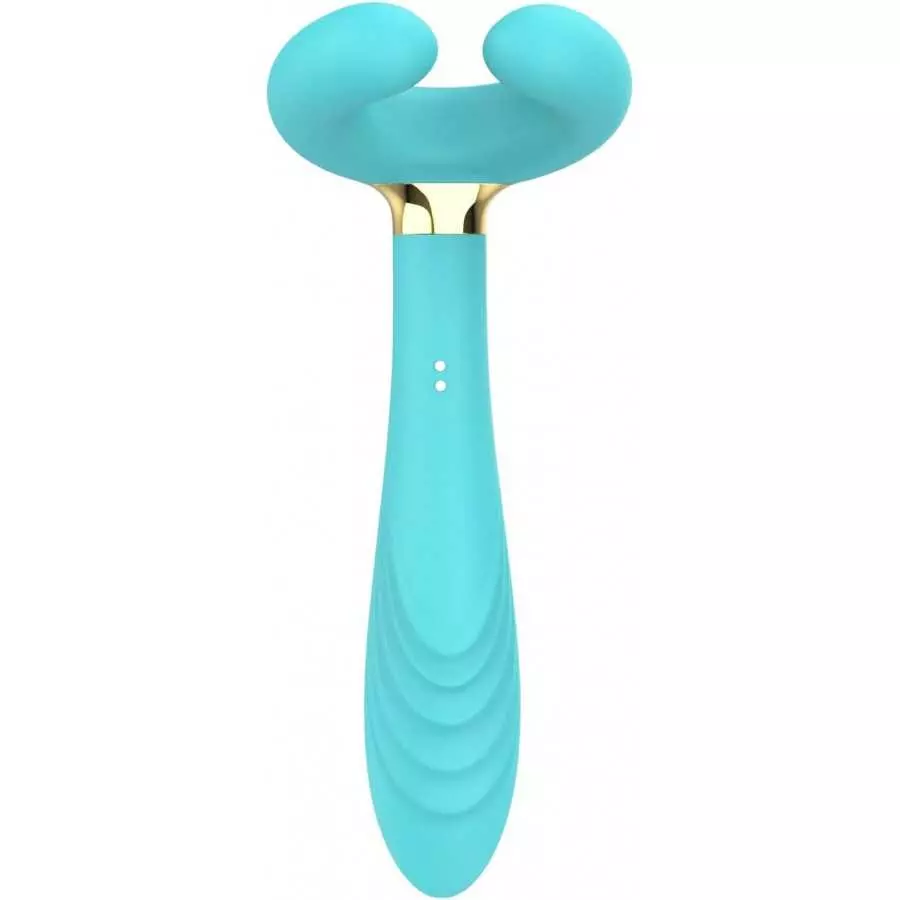 Clitoral Couple's Vibrator 3 Motors Dildo Multi-Vibrator Partner’s Sex Toy Penis Massager Sex Thing for Women and Man (Blue)