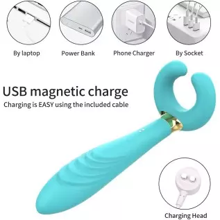 Clitoral Couple's Vibrator 3 Motors Dildo Multi-Vibrator Partner’s Sex Toy Penis Massager Sex Thing for Women and Man (Blue) Clitoral Couple's Vibrator 3 Motors Dildo Multi-Vibrator Partner’s Sex Toy Penis Massager Sex Thing for Women and Man (Blue)