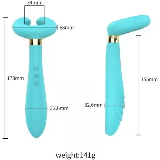 Clitoral Couple's Vibrator 3 Motors Dildo Multi-Vibrator Partner’s Sex Toy Penis Massager Sex Thing for Women and Man (Blue) Clitoral Couple's Vibrator 3 Motors Dildo Multi-Vibrator Partner’s Sex Toy Penis Massager Sex Thing for Women and Man (Blue)