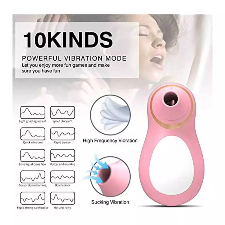 Thrusting Vibrator Stimulator for Women Silent Toy Rose Cordless Sucking Soft Sucker Dual Motor Penguin Tongue Waterproof Pleasu