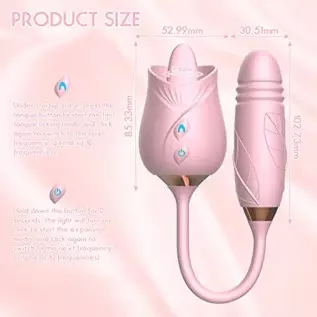 Rose Sex Toy for Women - Woman Pleasure Tongue Licking Mini Clitoral Vibrator Stimulator with 10 Vibrating Pleasure for Clitoris Rose Sex Toy for Women - Woman Pleasure Tongue Licking Mini Clitoral Vibrator Stimulator with 10 Vibrating Pleasure for Clitoris